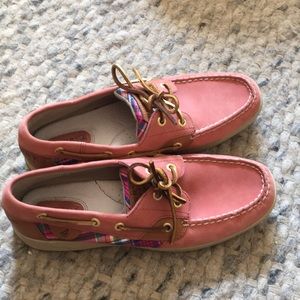 Sperry Shoes Pink with Plaid Size 9M